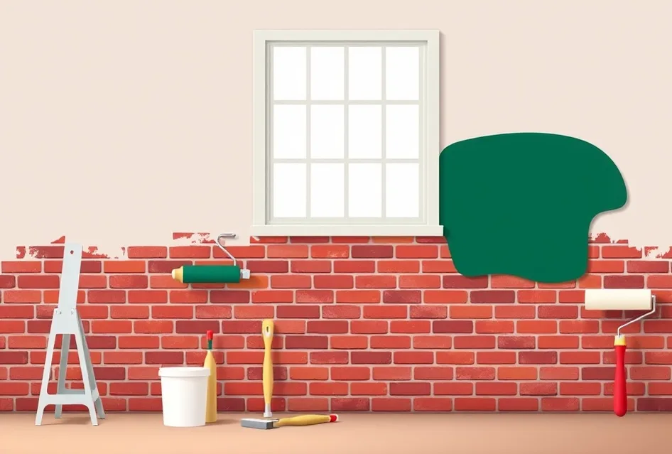 Outils de peinture disposés dans l'ordre des étapes du chantier